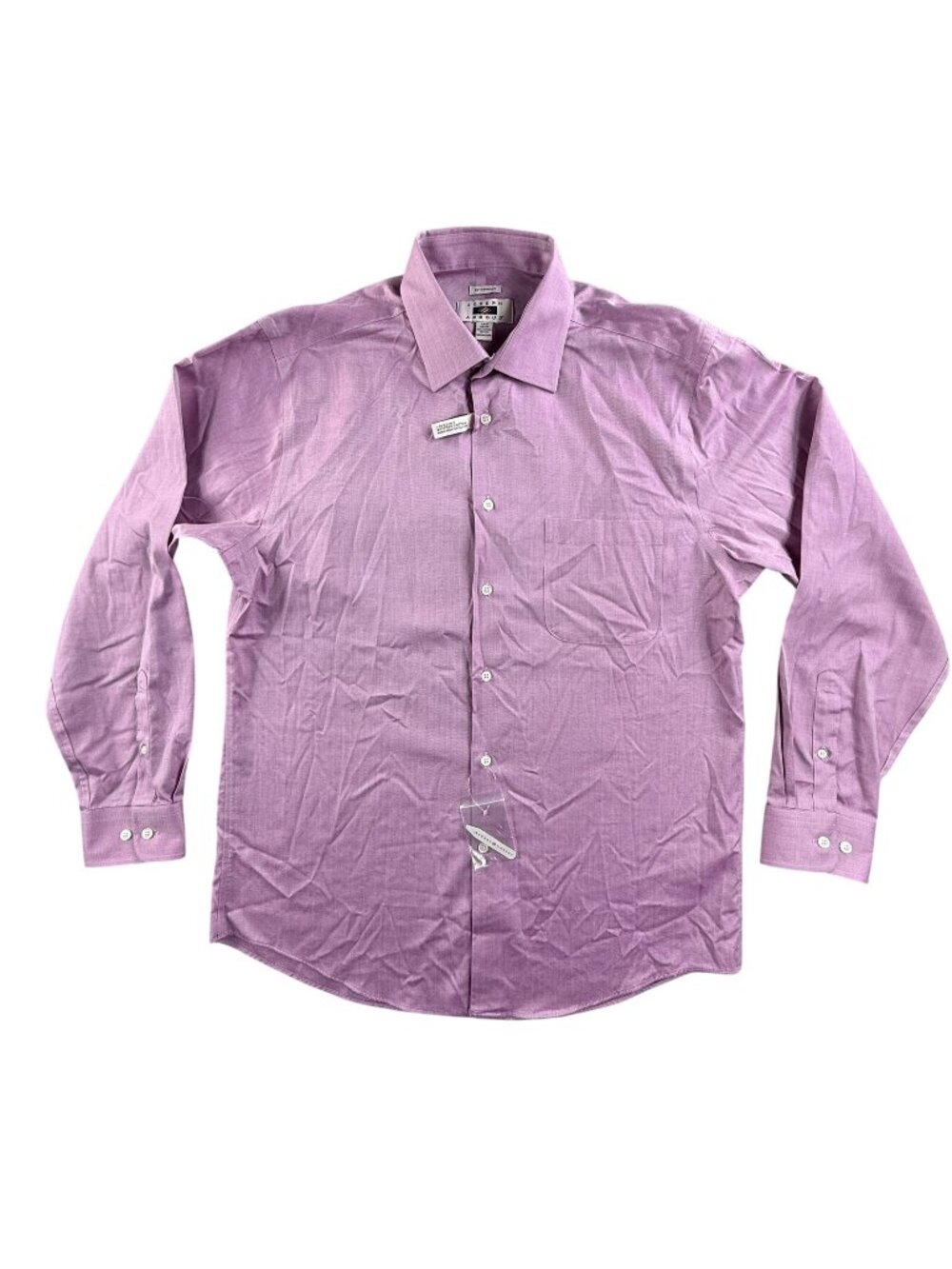 Joseph Abboud Dress Shirt Men 16.5 34/35 Purple Herringbone Classic Non Iron